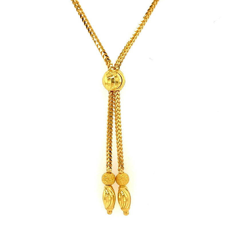 22K Gold Necklace and Dangling Earring Set