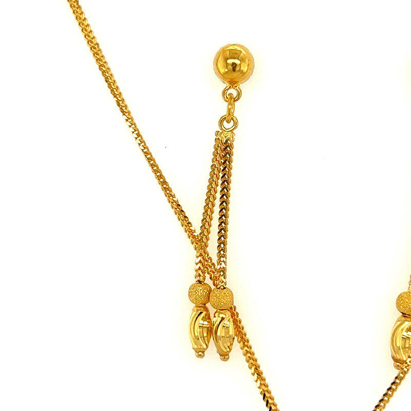 22K Gold Necklace and Dangling Earring Set