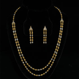 22K Gold Two Tone Laser Ball Necklace and Earring Set