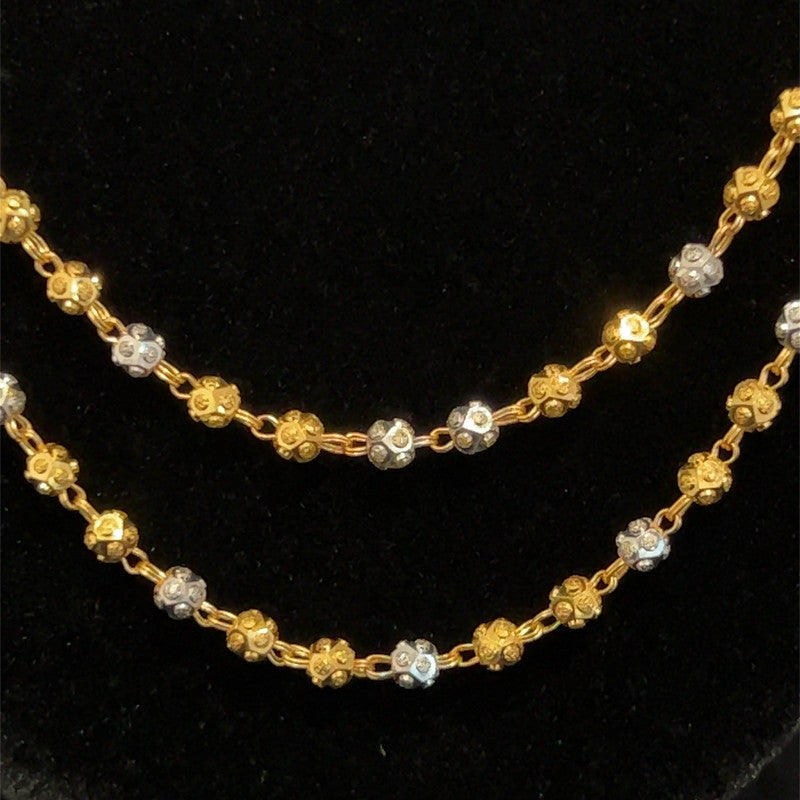 22K Gold Two Tone Laser Ball Necklace and Earring Set