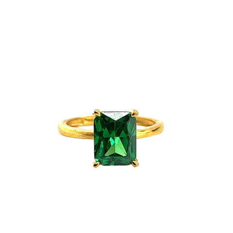 22K Gold Green CZ Full Se Earrings, Rings with Bangle