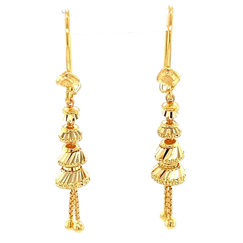 22K Gold Layered Dangle Hook Earrings