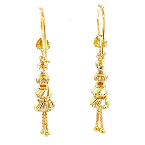 22K Gold Layered Dangle Hook Earrings