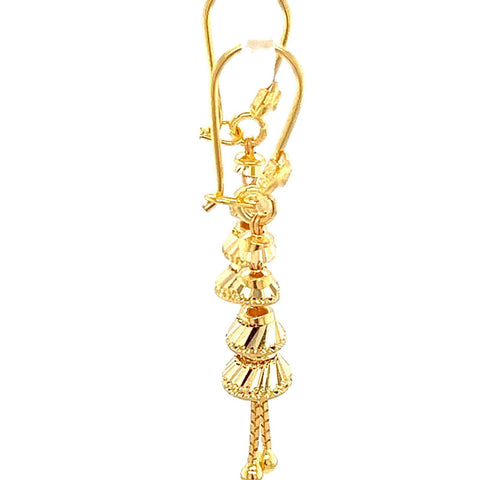 22K Gold Layered Dangle Hook Earrings