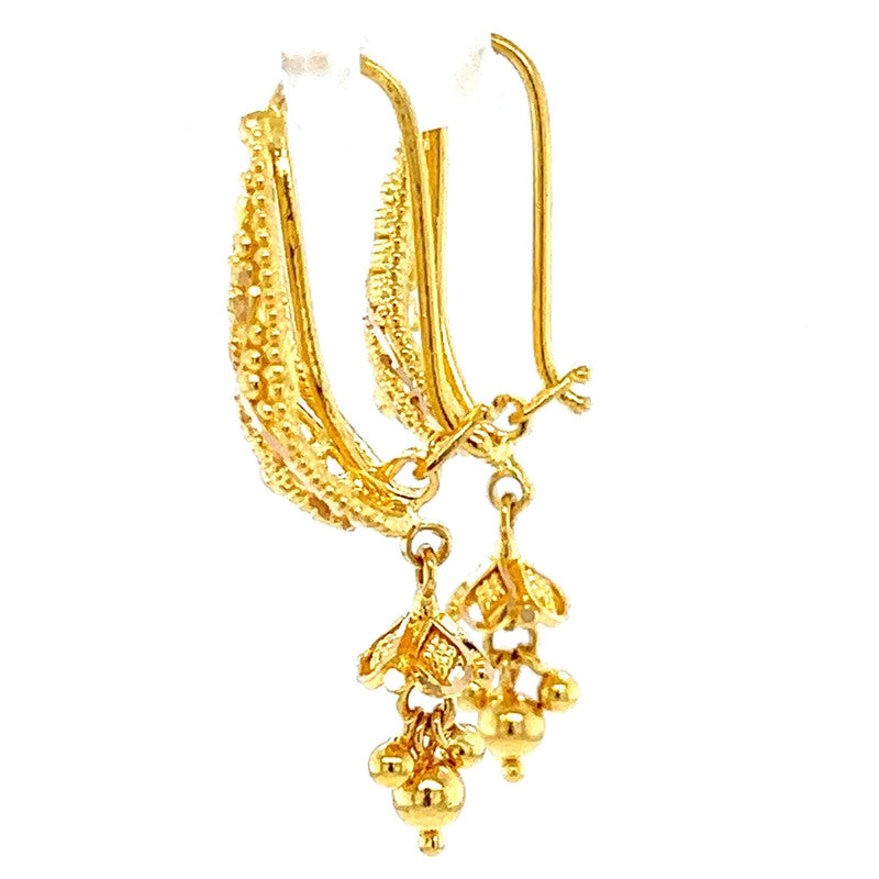 22K Gold Jhumka Hook Earrings