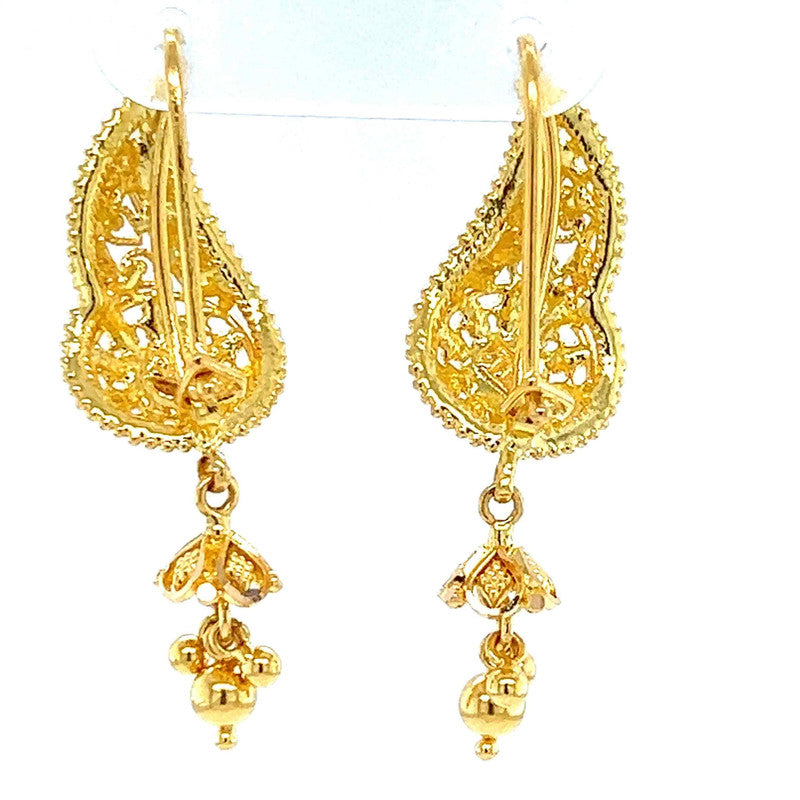 22K Gold Jhumka Hook Earrings