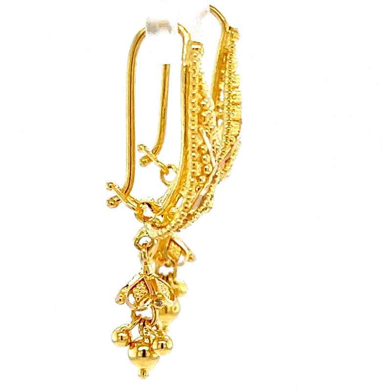 22K Gold Jhumka Hook Earrings