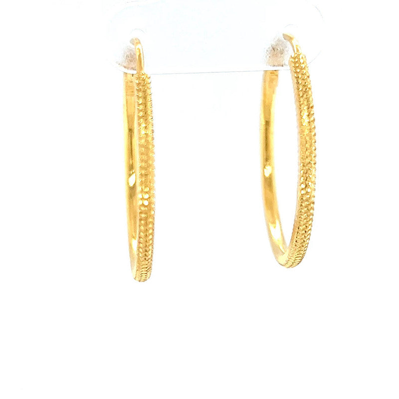 22K Gold Classic Statement Hoop Earrings