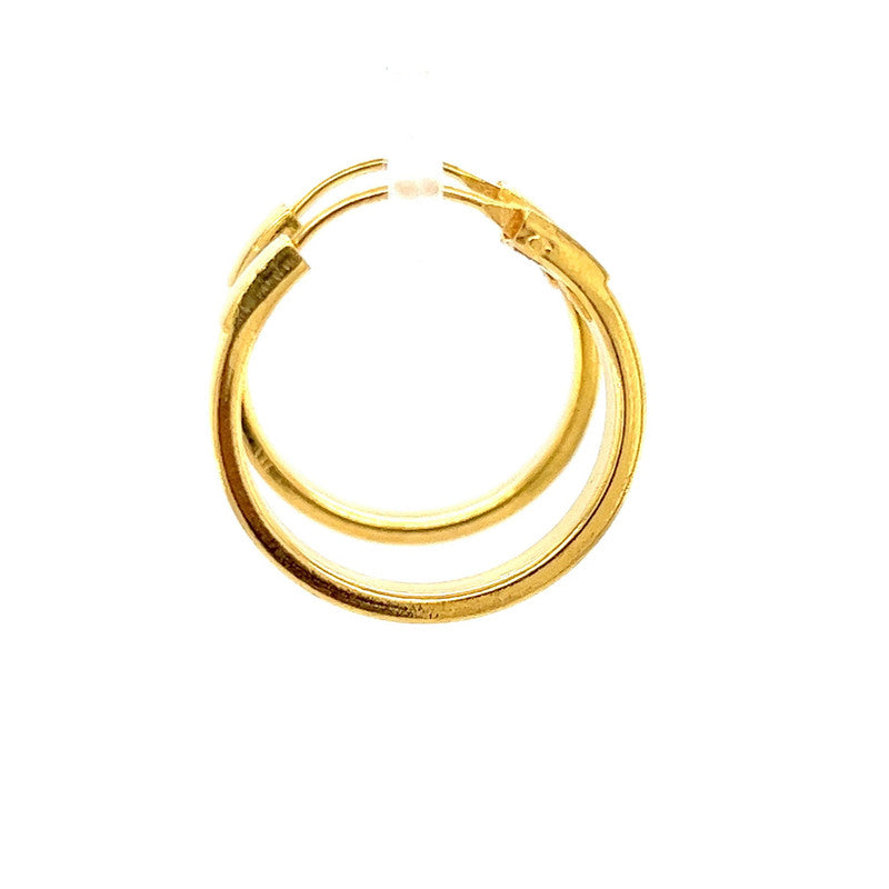 22K Gold Modern Hoop Earring