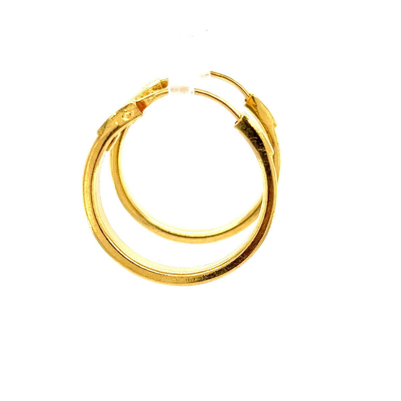 22K Gold Modern Hoop Earring