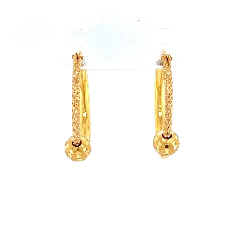 22K Gold Dual Texture Hoop Earrings