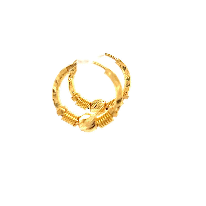 22k Gold Tiny Dazzling Hoop Earrings