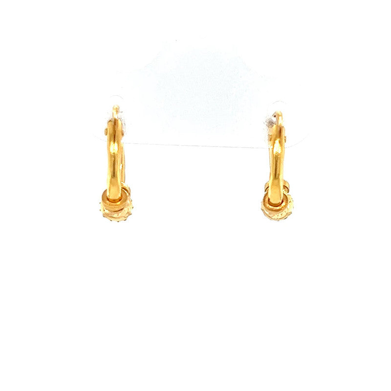 22k Gold Tiny Glimmering Hoop Earrings