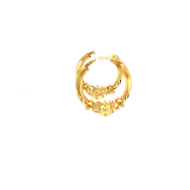 22k Gold Tiny Glimmering Hoop Earrings