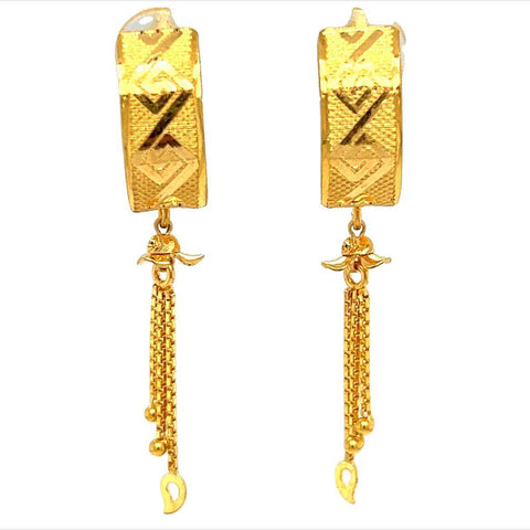 22K Gold Coil Huggie Earrings