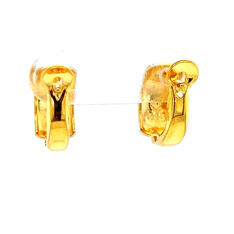 22k Gold Two Tone Shining Huggie Earrings