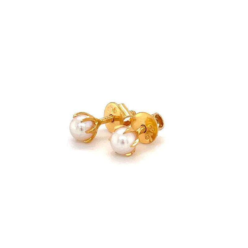 22k Gold Tiny Baby Pearl Stud Earring