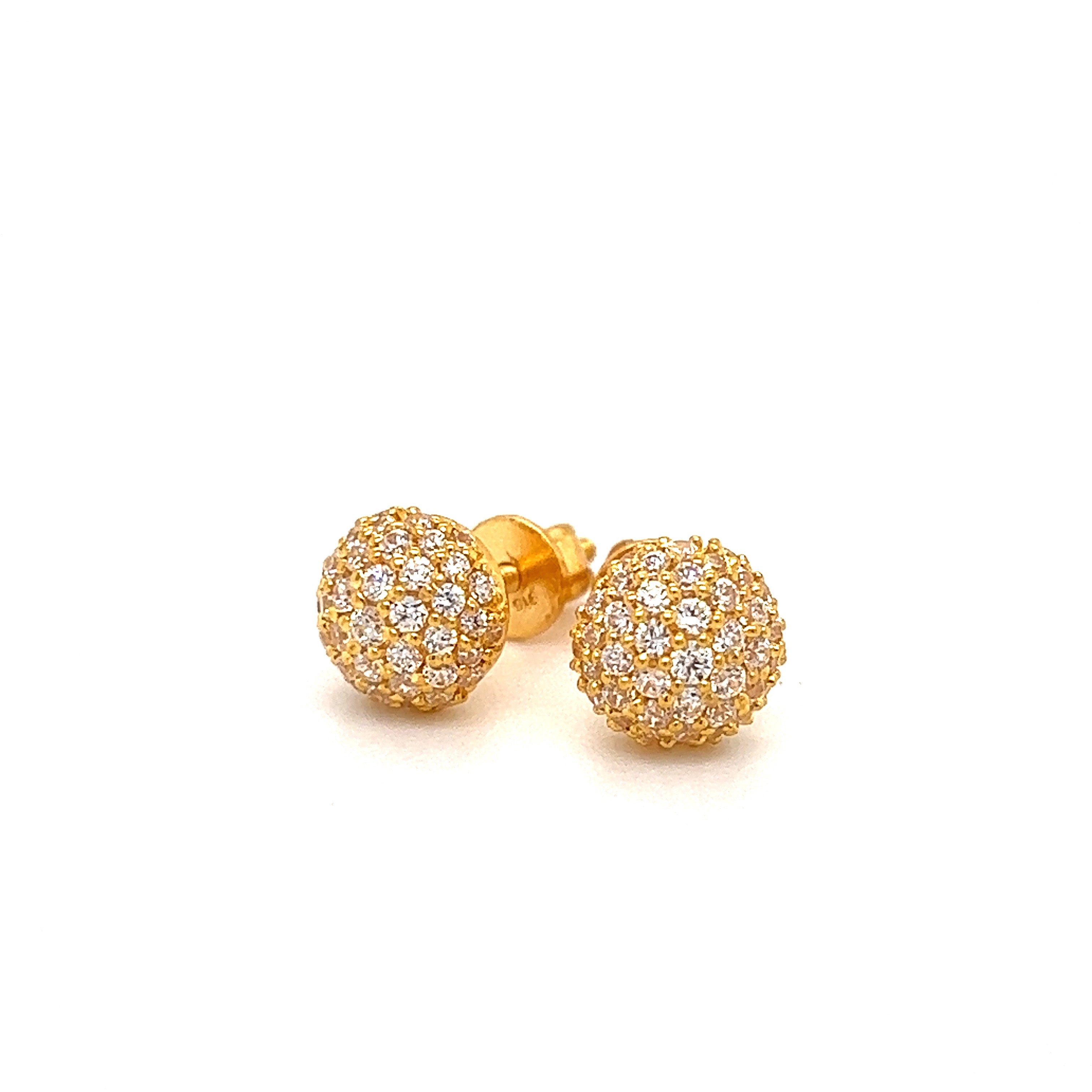 22K Gold Dandelion CZ Stud Earrings – Gold Palace