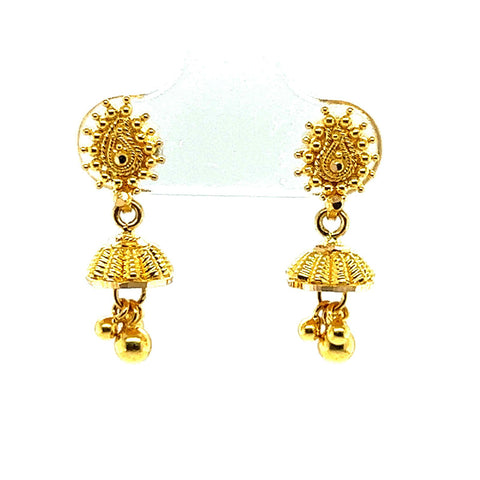 22k Yellow Gold Traditional Jhumka Indian Ceremonial Wedding Earrings | eBay