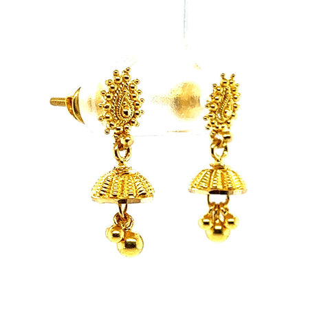 22K Gold Mango and Charm Baby Jhumka Earrings