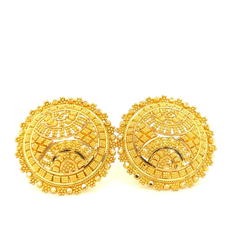 22K Gold Filigree Stunning Screwback Earrings