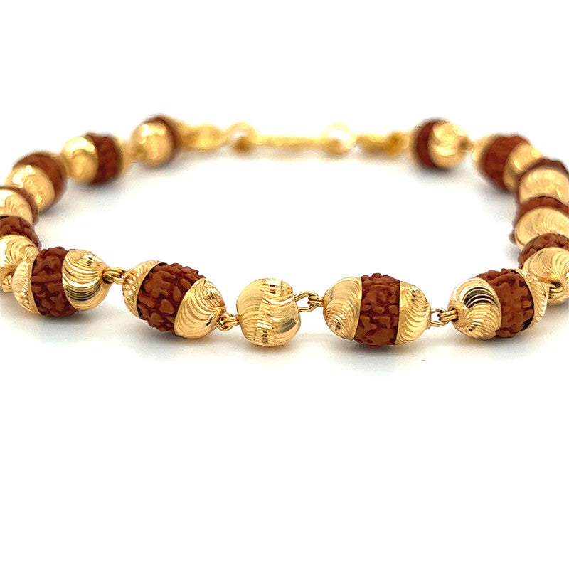 22K Gold Laser Cut Rudraksha Bracelet