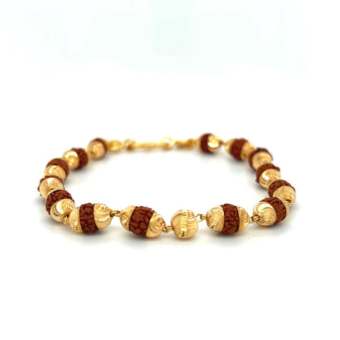 22K Gold Laser Cut Rudraksha Bracelet