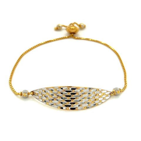 22K Two Tone Gold Slider Bracelet