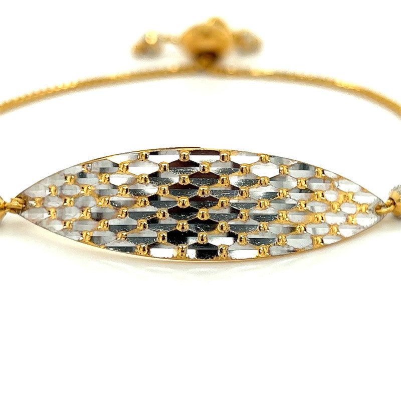 22K Two Tone Gold Slider Bracelet