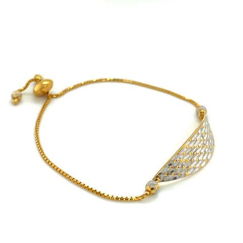 22K Two Tone Gold Slider Bracelet