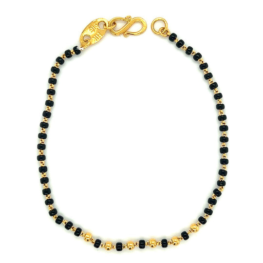 18K Solid Yellow Gold Double Strand Mangalsutra Bracelet
