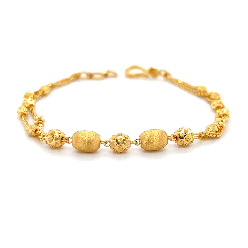 22K Gold Layered Textured Bead Bracelet