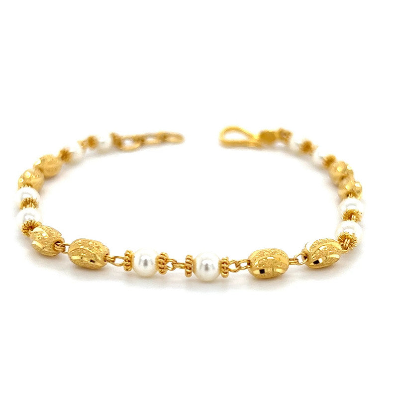 22K Gold Pearl and Bead Bracelet