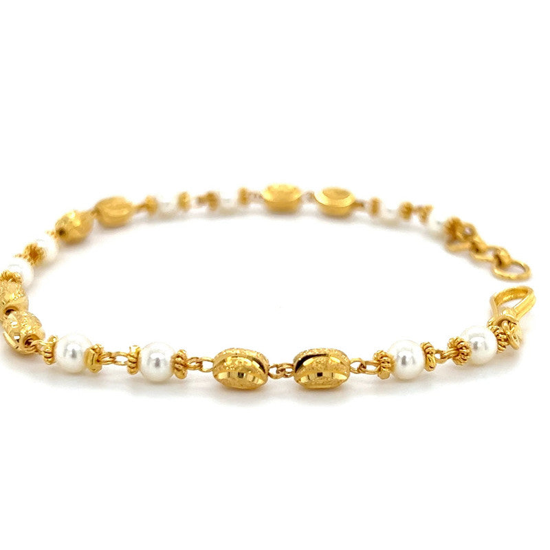 22K Gold Pearl and Bead Bracelet