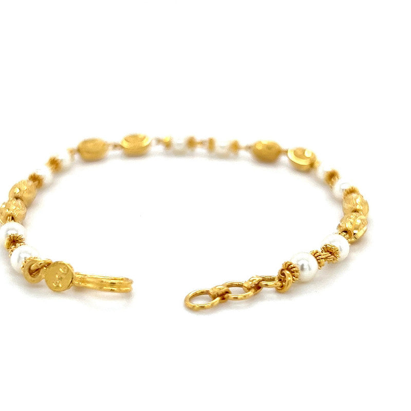 22K Gold Pearl and Bead Bracelet