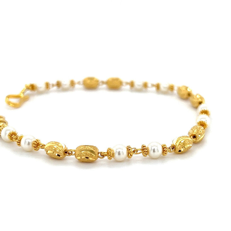 22K Gold Pearl and Bead Bracelet