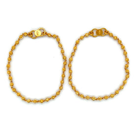 22K Gold Baby Bracelets - Pair