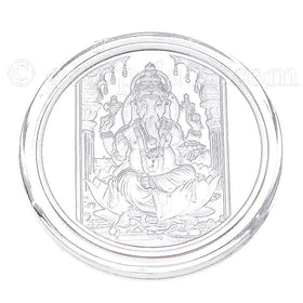 Silver Reversible 50 Grams Lord Ganesh and Om Coin
