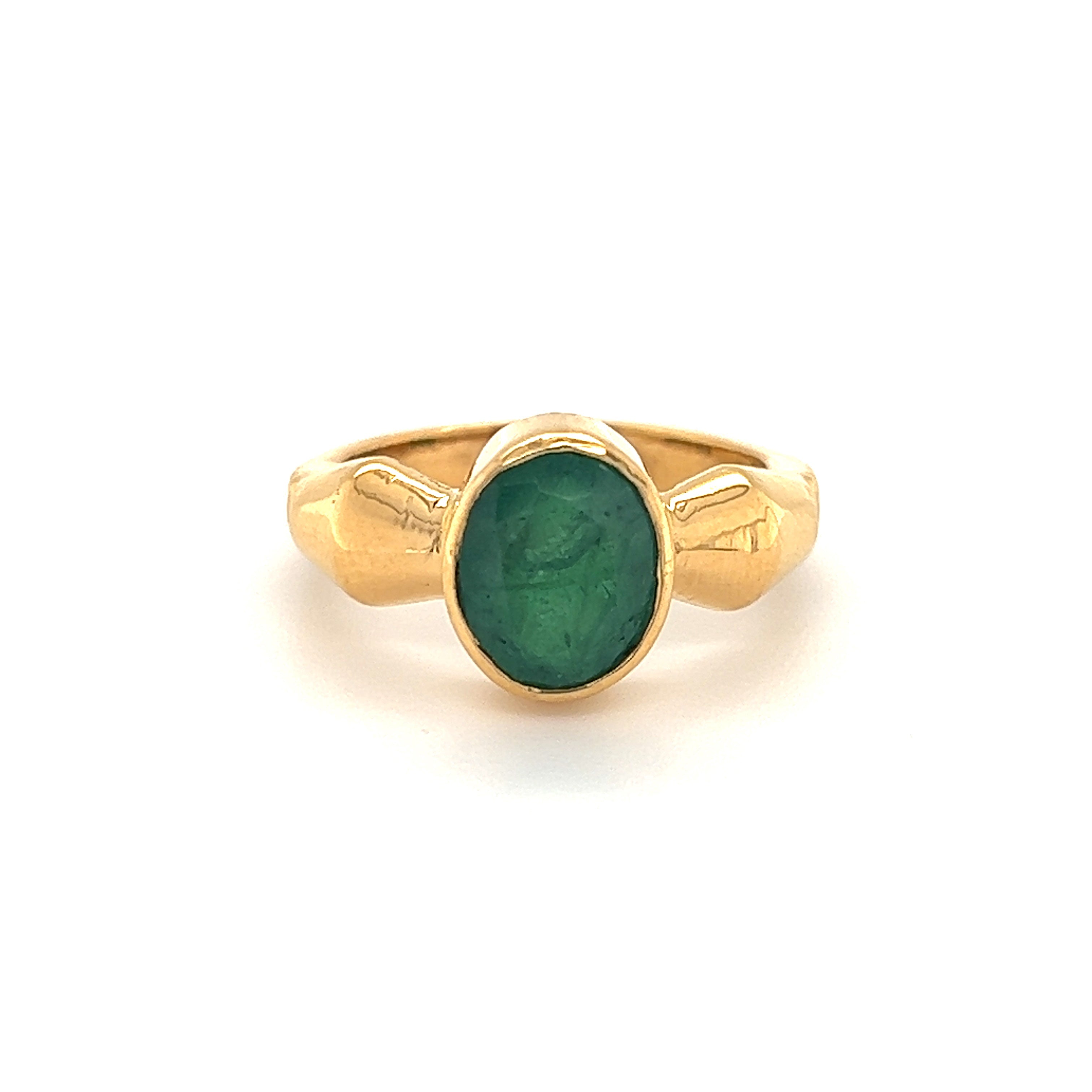 22K Gold Emerald Solitaire Ring – Gold Palace