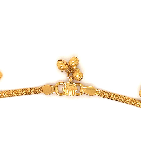 Kid's 22K Gold Dangling Charms Anklets - Pair