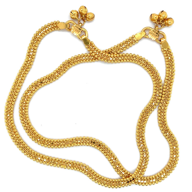 22K Gold Anklets 10 Inch - Pair – Gold Palace