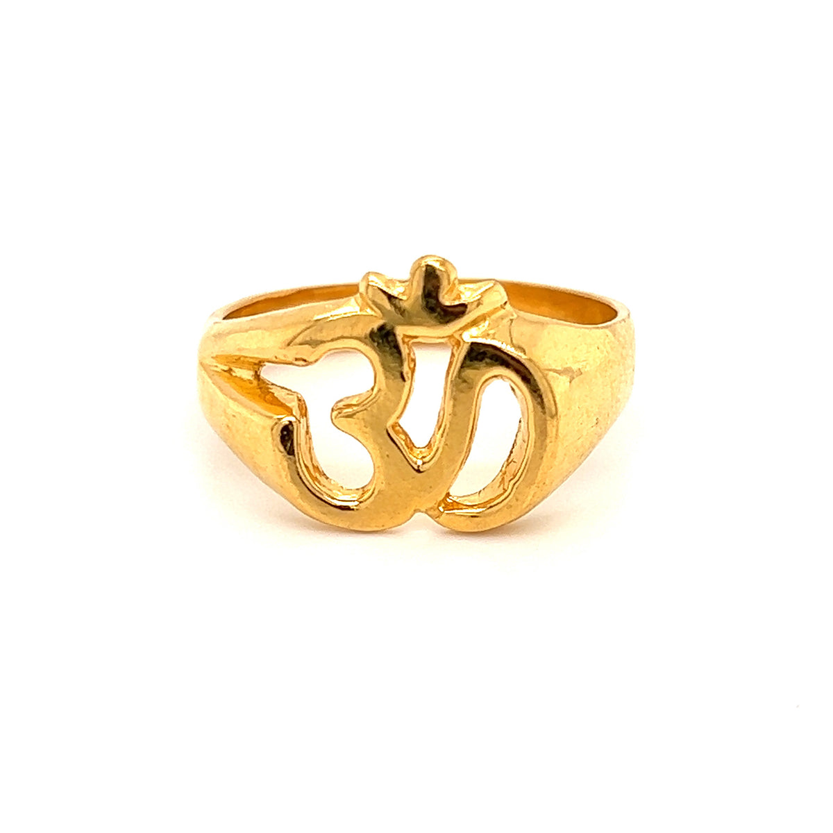 Men's 22K Gold Om Outline Ring