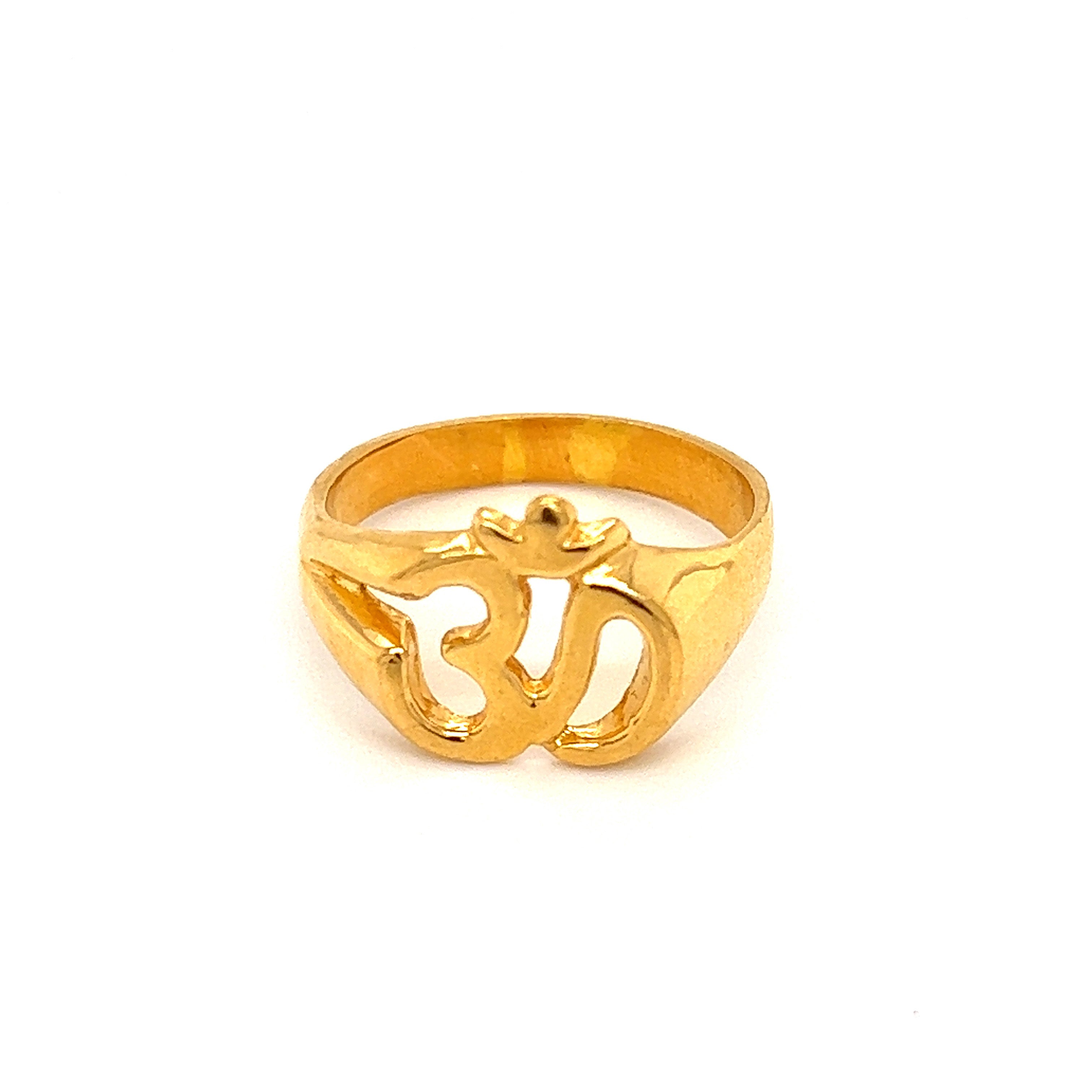 Men's 22K Gold Om Outline Ring