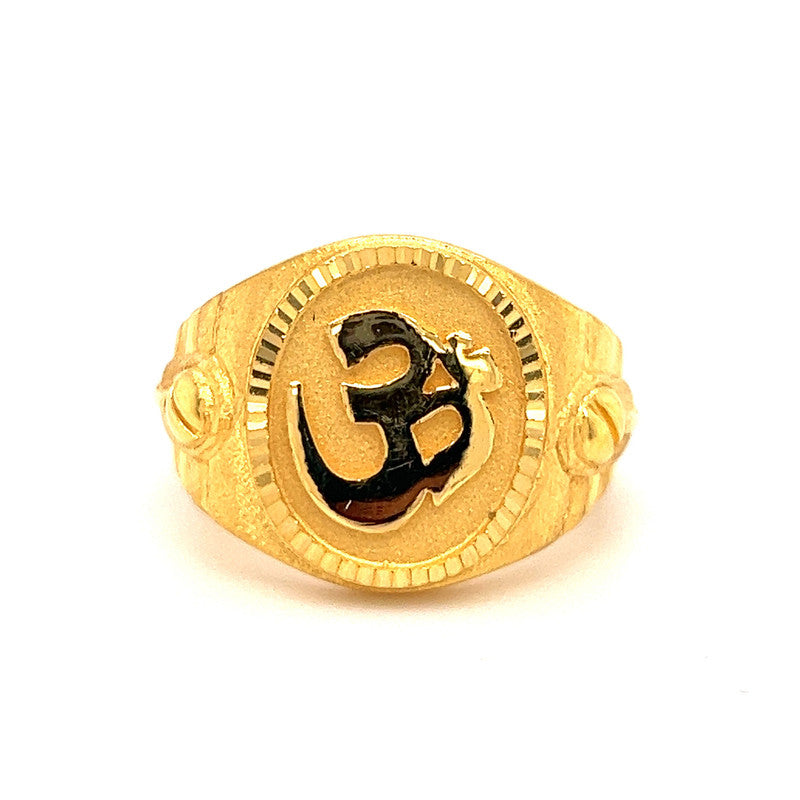 22k Gold Classic Om Signet Ring