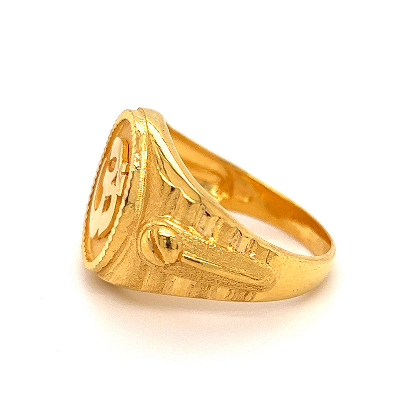 22k Gold Classic Om Signet Ring