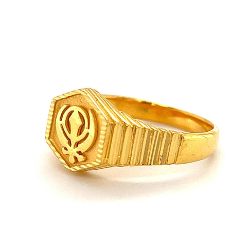 Men's 22K Gold Sikh Khanda Ring