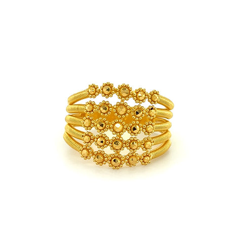 22K Gold Statement Beaded Ring