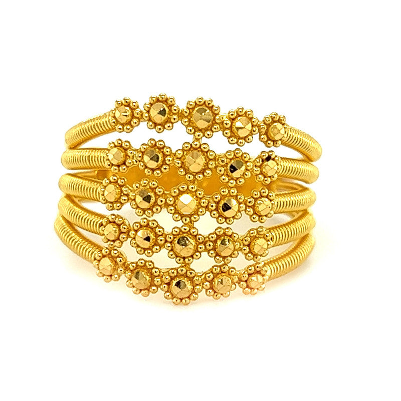 22K Gold Statement Beaded Ring