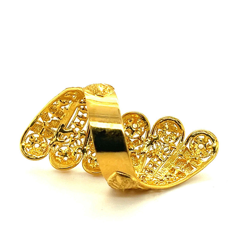 22K Gold Impressive Wrap CZ Ring