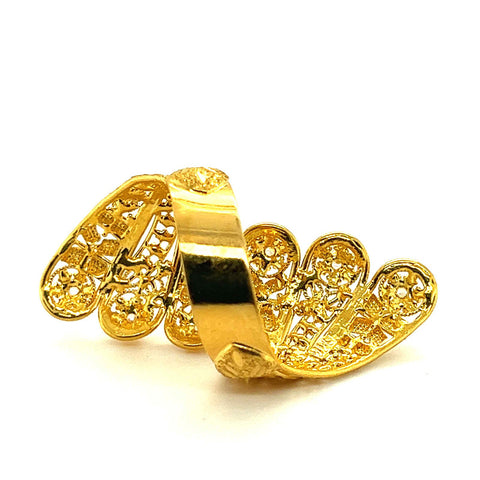 22K Gold Impressive Wrap CZ Ring